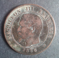 2 Centimes Napoléon III, Tête Nue 1855 W Ancre - 2 Centimes