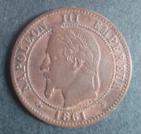 2 Centimes Napoléon III, Tête Laurée 1861 A - 2 Centimes