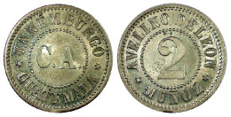 00825 GETTONE JETON TOKEN FICHA FINCA GUATEMALE TANEBURGO  / AVELLINO DE LEON Late 1800s(?)  RRR! - Monedas / De Necesidad