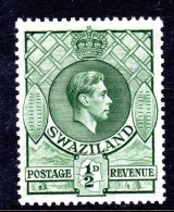 SWAZILAND - 1938 KGVI DEFINITIVE ½d STAMP PERF 13½ X 13 FINE LIGHTLY MOUNTED MINT LMM *  SG 28 - Swaziland (...-1967)