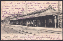 +++ CPA - CHATELINEAU - CHATELET - La Gare - Carte Animée - DVD 11874 - Cachet Relais Franière 1906 // - Châtelet