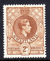 SWAZILAND - 1938 KGVI DEFINITIVE 2d STAMP PERF 13½ X 13 FINE LIGHTLY MOUNTED MINT LMM *  SG 31 - Swaziland (...-1967)