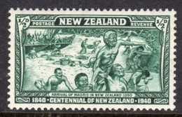 NEW ZEALAND - 1940 BRITISH SOVEREIGNTY CENTENARY MAORI ARRIVAL SHIP ½d STAMP FINE MOUNTED MINT MM * SG613 - Unused Stamps