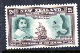 NEW ZEALAND - 1940 BRITISH SOVEREIGNTY TASMAN SHIP 2d STAMP FINE MOUNTED MINT MM * SG616 - Unused Stamps