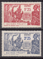 French Guinea, Guinee 1939 Mi#165-166 Mint Hinged - Neufs