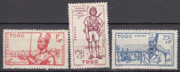Togo 1941 Mi#156-158 Mint Hinged - Neufs