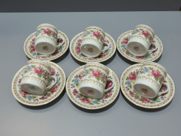 - 6 TASSES Et SOUS TASSES PORCELAINE Made In CHINA Décor FLEURS COLLECTION    E - Andere & Zonder Classificatie