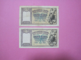Albania Banknotes Lot 2 X 100 Franga ND 1939 (7), First And Second Edition - Albania