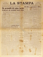 Quotidiano - La Stampa N.211 - 1943 Alte Personalità Del Regime Fascista Fermate - Altri & Non Classificati