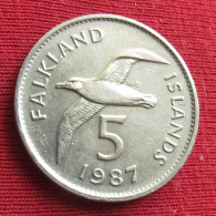 Falkland  Islands 5 Pence 1987 KM# 4.1 Lt 1505 *V2T Malvinas Malwinen - Falkland