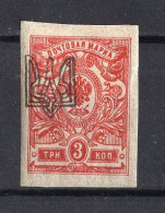 1918-1923. RUSSIA,UKRAINE,OVERPRINT,REGIONAL ISSUE,3 KOP. POSTAL STAMPS,NON PERF,MH - Neufs