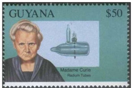 Marie Curie, Radium Tube, Discovery Of Radium And Polonium, Nobel Prize, Physics, Mathematics, MNH Guyana - Chemistry