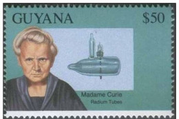 Marie Curie, Radium Tube, Discovery Of Radium And Polonium, Nobel Prize, Physics, Mathematics, MNH Guyana - Chimie