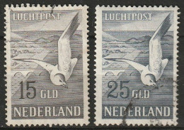 1951 Luchtpost Zeemeeuw NVPH L12+ L13 Gestempeld.  - Poste Aérienne