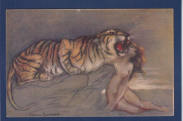 CPA Zandrino Illustrateur Italien Femme Woman Art Déco Non Circulé 18-3 Tigre - Zandrino