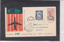 NORWEGEN - SAS-  LUFTPOST -  FLUGPOST- 1.FLUGLINIE VON OSLO NACH  BUDAPEST 1959 - Poste Aérienne