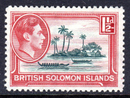 BRITISH SOLOMON ISLANDS - 1939 KGVI 1½d CANOES STAMP FINE LIGHTLY MOUNTED MINT LMM * SG 62 - British Solomon Islands (...-1978)