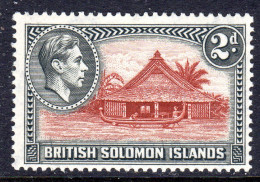 BRITISH SOLOMON ISLANDS - 1939 KGVI 2d BOAT SHIP STAMP FINE LIGHTLY MOUNTED MINT LMM * SG 63 - Salomonseilanden (...-1978)
