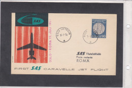 NORWEGEN - NORWEG - SAS-  LUFTPOST -  FLUGPOST- 1.FLUGLINIE VON OSLO NACH  ROM 1959 - Aéreo