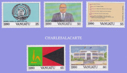 VANUATU  1990  INDEPENDENCE ANNIVERSARY  S.G. 547-551  U.M. - Vanuatu (1980-...)