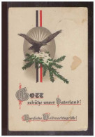 DT- Reich (009253) Patriotismus Postkarte Gott Schütze Unser Vaterland, Herzliche Weihnachtsgrüße, Gelaufen Heidelberg - Feldpost (postage Free)
