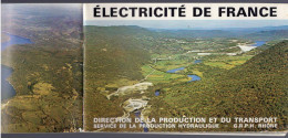 LIVRE - Electricité De France, Production Hydraulique Sur Le Rhone, Avec Carte, 1970 - Rhône-Alpes
