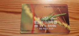 Phonecard South Korea - Insect - Overprint - Corée Du Sud