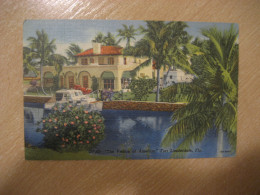 FORT LAUDERDALE Florida The Venice Of America Boat Cancel POMPANO BEACH 1950 To Sweden Postcard USA - Fort Lauderdale