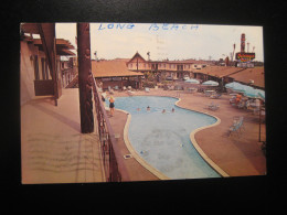 LONG BEACH California The Outrigger Inn Motor Hotel Cancel 1964 To Sweden Postcard USA - Long Beach