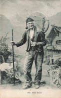 FANTAISIE - Homme - Alter Senne - Homme Avec Une Roue Sur Le Dos - Carte Postale Ancienne - Männer