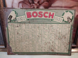 Rare Et Ancienne Tôle Publicitaire Bougies Bosch 1902-1932. - Macchina