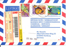 South Africa Registered Air Mail Cover Sent To Germany 27-9-2002 Topic Stamps BIRD, BUTTERFLY And FISH - Airmail