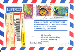 South Africa Registered Air Mail Cover Sent To Germany 27-9-2002 Topic Stamps BIRD, BUTTERFLY And FISH - Luchtpost