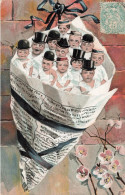 Humour - Bébés En Chapeau Dans Un Cornet De Frites - Carte Postale Ancienne - Humor