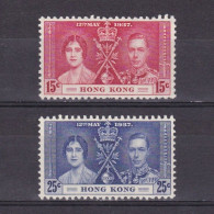 HONG KONG 1937, SG# 138-139, Coronation, Part Set, KGVI, MNH - Nuevos