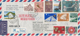 Japan Registered Air Mail Cover Sent To Germany Tokyo 30-9-1972 With A Lot Of Topic Stamps (folded Cover) - Corréo Aéreo