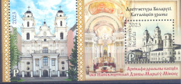 2023. Belarus, Architecture Of Belarus, Catholic Churches, S/s Perforated, Mint/** - Wit-Rusland