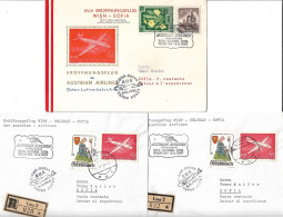 0097r:  5 Aua- Erstflug- Belege Wien- Belgrad- Sofia 1959, Alle Mit Österreich- Frankatur - Lettres & Documents