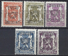 (BL42)   PRE 553-554-555-557-559 ,5 Valeurs ** - Typo Precancels 1936-51 (Small Seal Of The State)