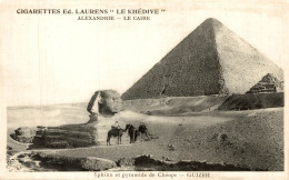 Sphinx Et Pyramide De Chéops Guizeh Gizeh - Cigarettes Ed. Laurens " Le Khédive " Alexandrie Le Caire - Gizeh