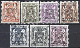 (BL45)   PRE 574/80 ,7 Valeurs  Trace Charnière * - Typo Precancels 1936-51 (Small Seal Of The State)