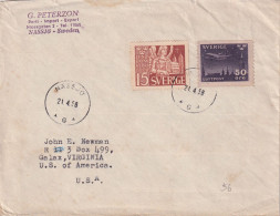 SUEDE LETTRE DE NASSJO 1958 - Storia Postale