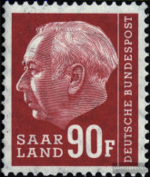 Saar 425 Unmounted Mint / Never Hinged 1957 Heuss II - Neufs