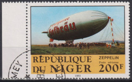 1983 Niger Air Mail ° Mi:NE 827, Sn:NE C320, Yt:NE PA309, Luftfahrt, 200 Jahre, Zeppelin "Hofbräu" - Niger (1960-...)