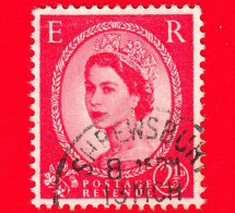 GB  UK GRAN BRETAGNA - Usato - 1954 - Regina Elisabetta II - Piante Selvatiche Predecimale - Queen Elizabeth II - 2.5 - Usati