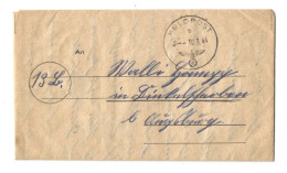Brief Mit Text  1944  Feldpost Nach Augsburg - Feldpost 2e Guerre Mondiale