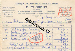 74 0005 ANNEMASSE HTE SAVOIE 1954 Fabrique De Spécialités Pour La Pêche E. THORENS Rue De Genève à M. LATOUR - Pesca