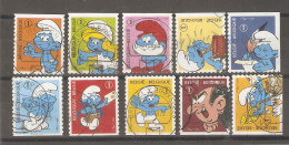 Belgique 2008 - Schtroumpfs - Série Complète De Carnet B95 - Petit Lot De 10 Timbres Différents° - Non Classificati