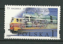 POLAND MNH ** 3693 TRAIN. LOCOMOTIVE à VAPEUR Et ELECTRIQUE - Unused Stamps