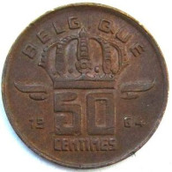 Pièce De Monnaie 50 Centimes 1964   Version Belgique - 50 Centimes